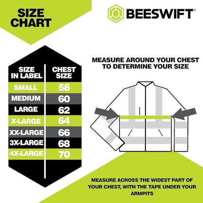 Beeswift Deltic Hi Vis Softshell Jacket Colour Size Options Windproof Breathable Fleece Backed Workwear with Reflective Tape and Zipped Pockets
