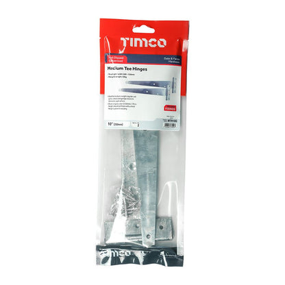 TIMCO Medium Tee Hinge Pair HDG 10" Pack 1
