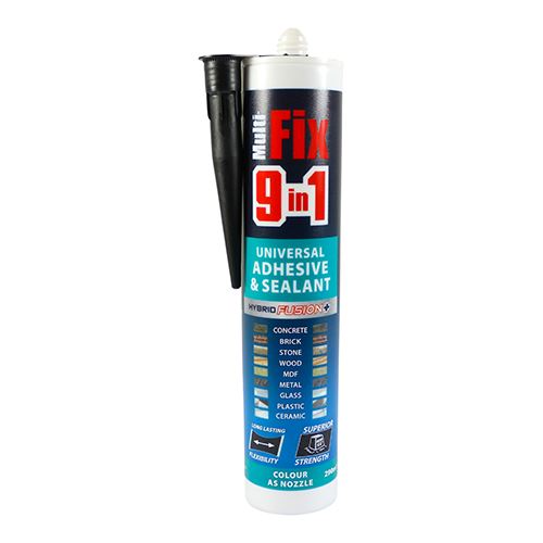 TIMCO 9in1 Adhesive & Sealant Black Black 290ml Pack 1.0