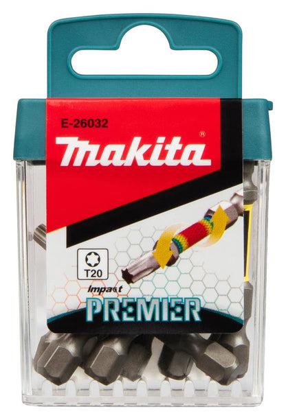 Makita T15,T20,T25 - 25mm,50mm Impact Premier Torsion Bit High Torque Screwdriver Bit