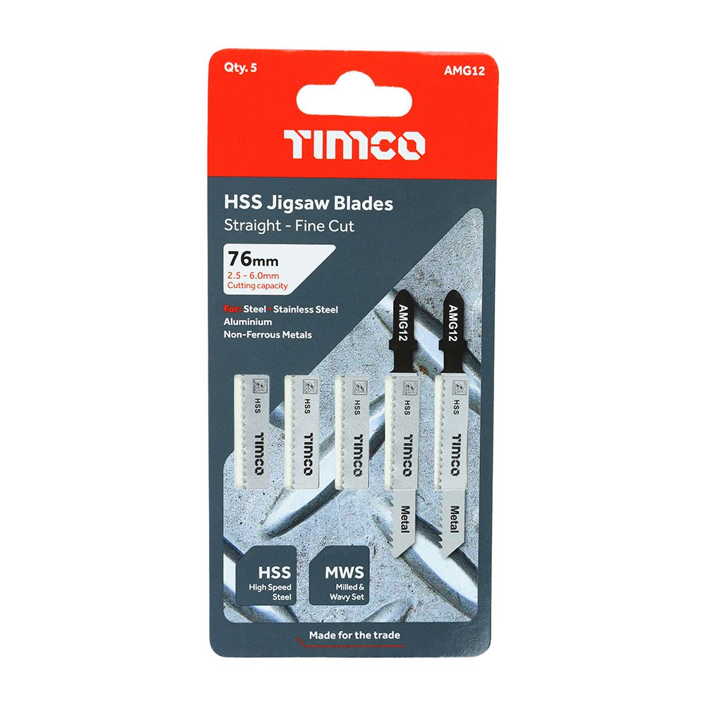 TIMCO Jigsaw Blade for Metal T118B Pack 5