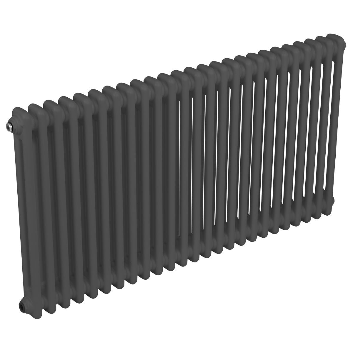 Baridi DH360 Horizontal Traditional 2 Column Radiator 600 x 1147mm - Anthracite | Steel | Horizontal traditional two column radiator delivers a BTU
