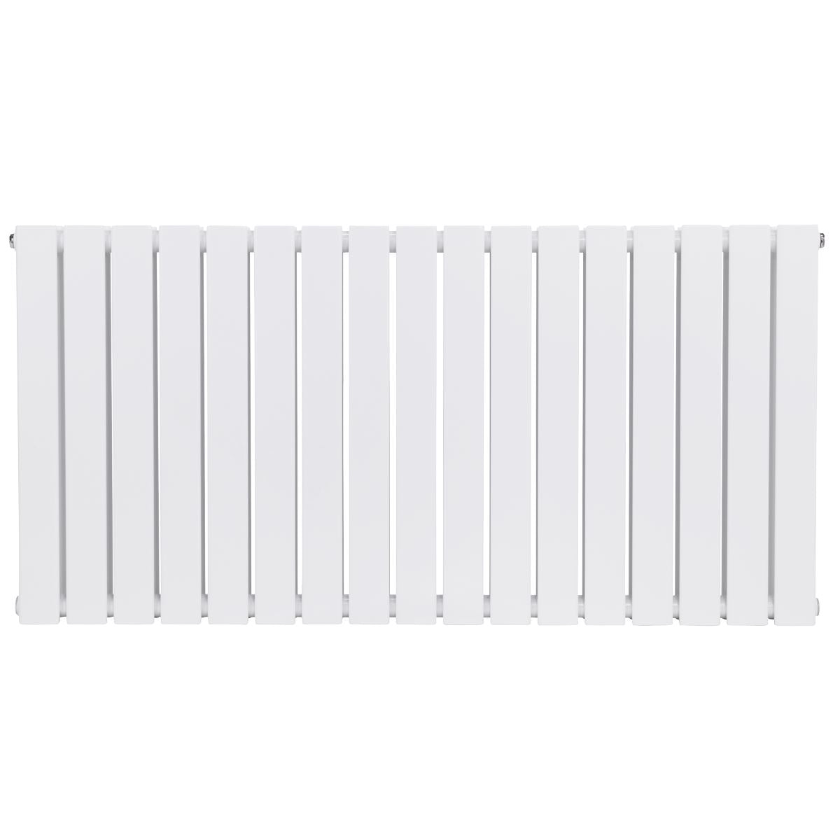 Baridi DH352 Horizontal Radiator Contemporary Double Flat Panel Design 600 x 1190mm - White | Steel | Horizontal flat panel design delivers a BTU