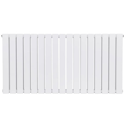 Baridi DH352 Horizontal Radiator Contemporary Double Flat Panel Design 600 x 1190mm - White | Steel | Horizontal flat panel design delivers a BTU
