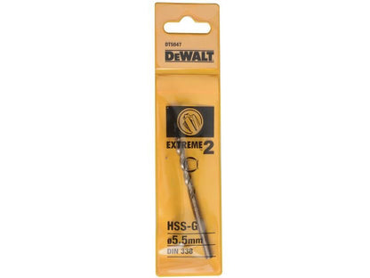 DeWalt DT5047-QZ Extreme 2 Metal Drill Bit 5.5mm OL:93mm WL:57mm