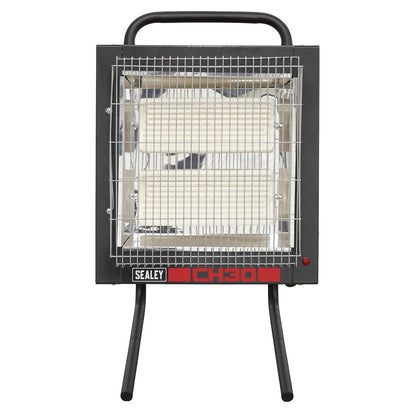 Sealey CH30 Ceramic Heater 1.4/2.8kW 230V | 1400/2800W, 230V - 13A, Thermostat, Timer, Adjustable | Powder coated metal construction with two ceramic