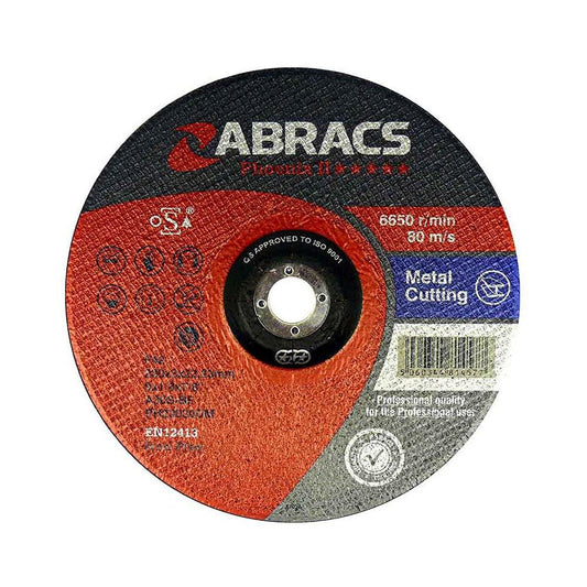 ABRACS F27 Metal Grinding Disc 230mmx6mmx22.23mm  6650rpm  80m/s