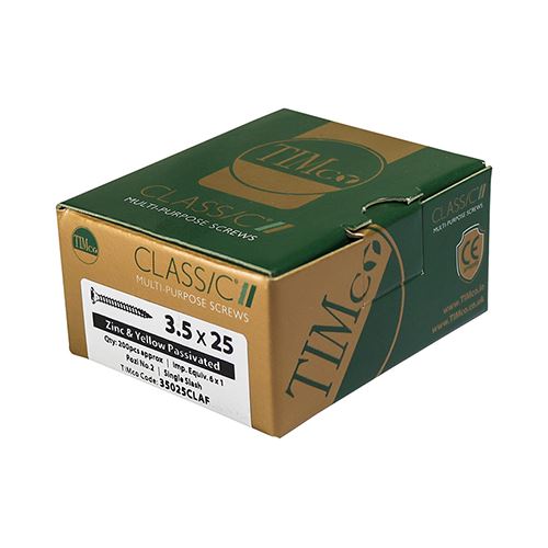 TIMCO Classic Screw PZ1 CSK ZYP 3.0 x 20 Gold Pack 200