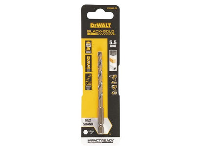 DeWalt BLACK&GOLD Hex HSS-G Drill Bit 5.5mm