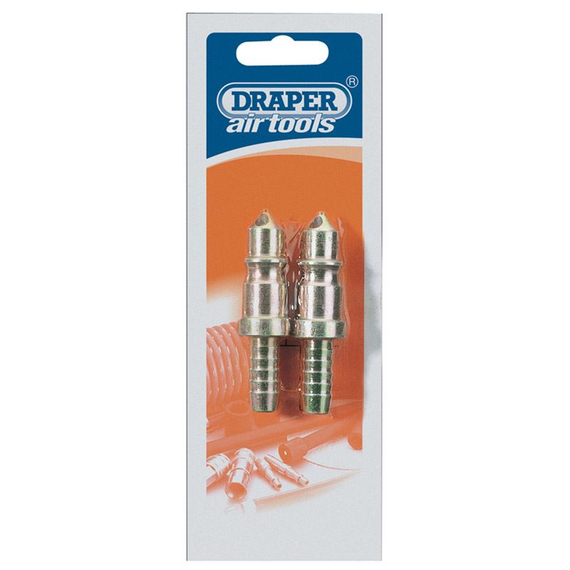 25860 Draper 3/8 Air Line Coupling Integral Adaptor/Tailpiece (2 Piece) A3037 PACKED Air Fittings Professional Trade DIY Workshop Garage Use