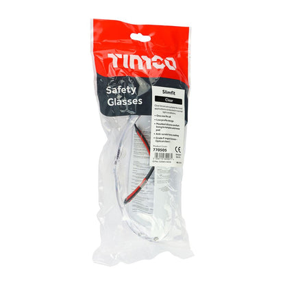 TIMCO Slimfit Safety Glasses One Size Clear Pack 1