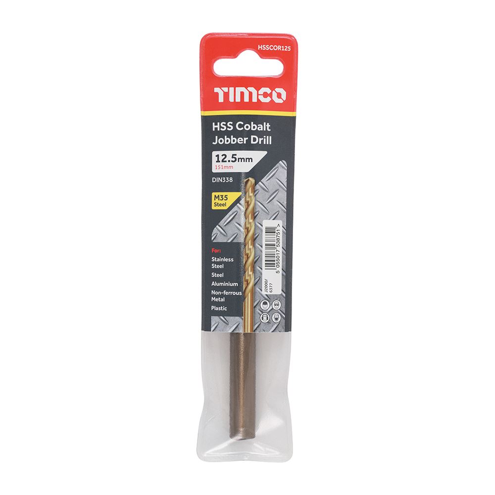 TIMCO HSS-CO Jobber Drill Bit Cobalt 12.5mm Pack 1