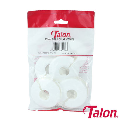 TIMCO Pipe Collar - White 22mm White Pack 10