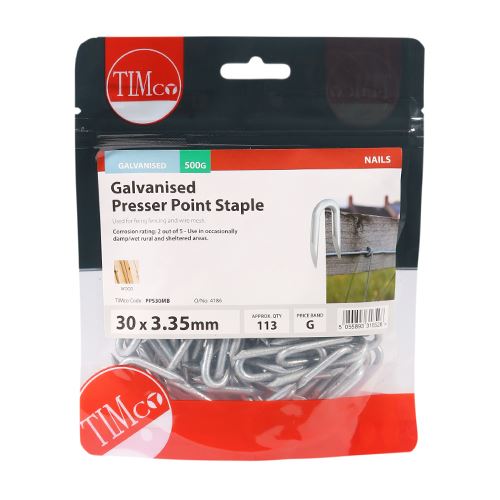 TIMCO Presser Point Staple - Galv 30 x 3.35 Pack 0.5