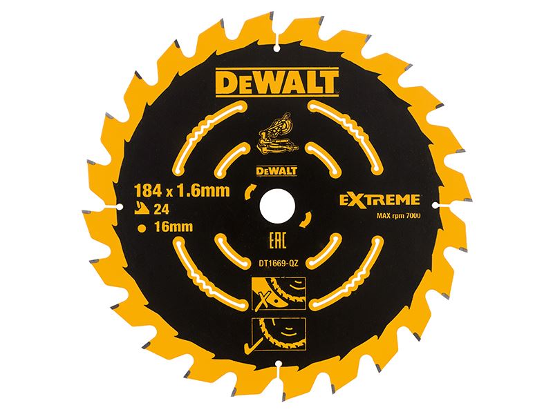 DeWalt DT1669-QZ Cordless Mitre Saw Blade For DCS365 184 x 16mm x 24T
