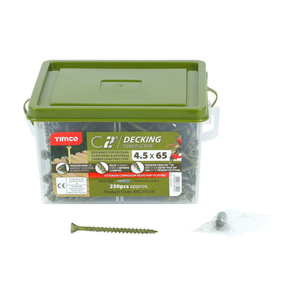 TIMCO C2 Deck-Fix TX20 CSK GRN TUB 4.5 x 65 Green Pack 250