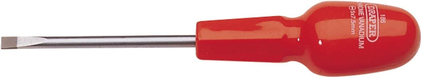 Draper 75X5 CAB.HANDLE S/DRIVER BULK 19830 Cabinet Pattern Plain Slot Screwdrivers (sold loose)