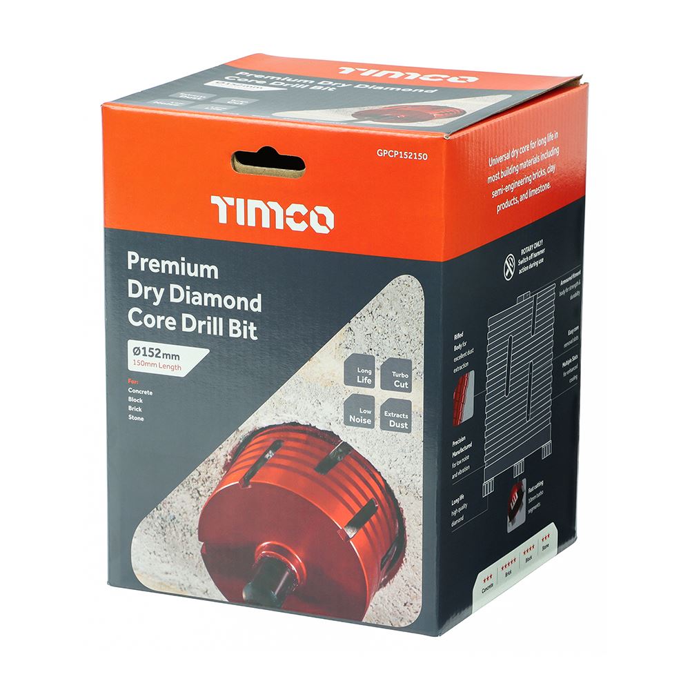TIMCO Dry Diamond Core Bit 152 x 150mm Pack 1