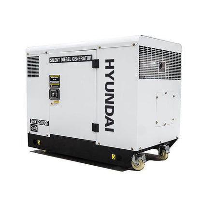 Hyundai DHY12500SE Diesel Generator 10kW 12.5kVA 230V Silenced Standby Mains Standby Portable Site Power Backup Power Portable Backup Site Power