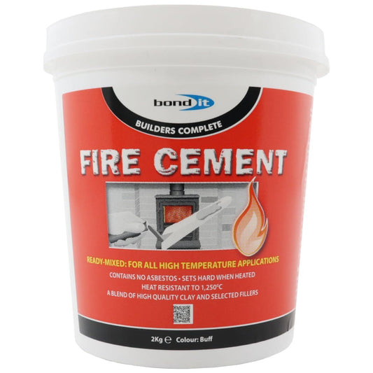 Bond It Fire Cement Buff 2kg Ready Mixed Heat Resistant Cement for Fireplaces Stoves Boilers Flues Fire Backs and High Temperature Repairs