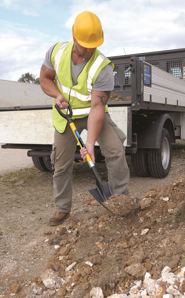 Draper SHOVEL SQ.MOUTH F/G HANDLE 57567 Square Mouth Builders Shovel with Fibreglass Shaft