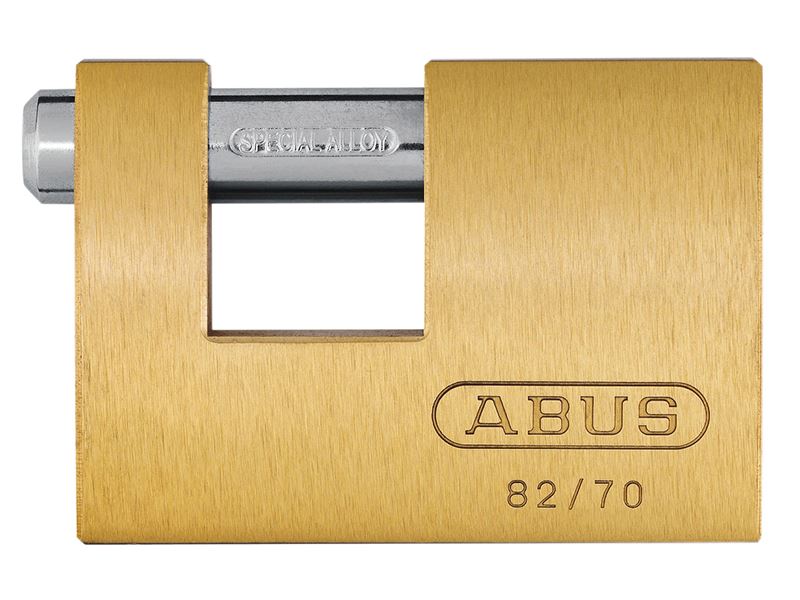 ABUS 35327 82/70mm Monoblock Brass Shutter Padlock Carded