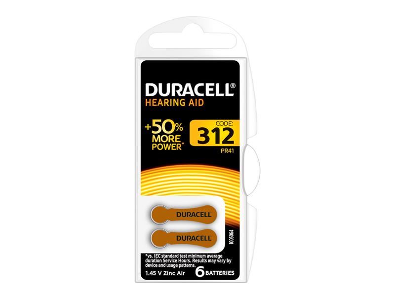DUR Specialty Hearing Aid Batteries Size 312 (6 Pack)