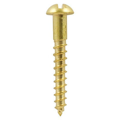 TIMCO Brass Timber Screw SLOT RND 6 x 3/4 Pack 200
