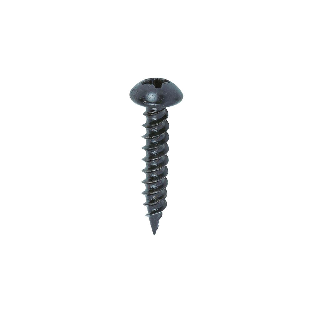 TIMCO Blackjax Screw PZ2 RND Black 10 x 1 Black Pack 200