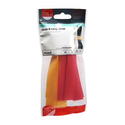 TIMCO Hook & Loop Straps Mixed Red Pack 10