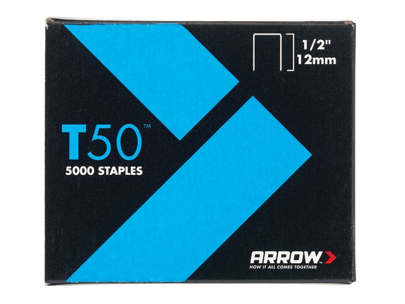 Arrow A508 T50 Staples 12mm (1/2in) Pack 5000 (4 x 1250)