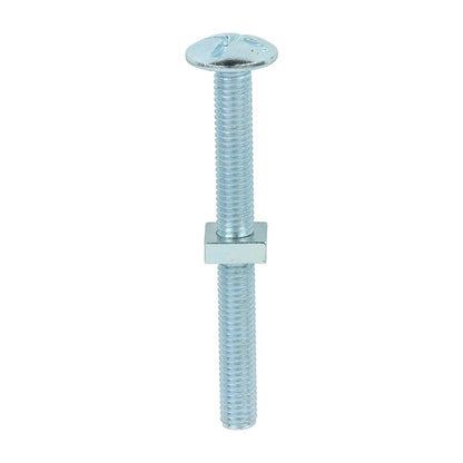 TIMCO Roofing Bolt & SQ Nut Zinc M8 x 80 Silver Pack 50