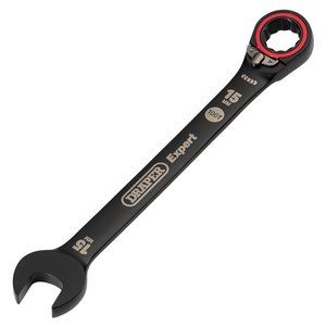 Draper 15MM REVERS. RATCHET SPANNER 03905 HI-TORQÂ® Metric Reversible Ratchet Combination Spanners, Black