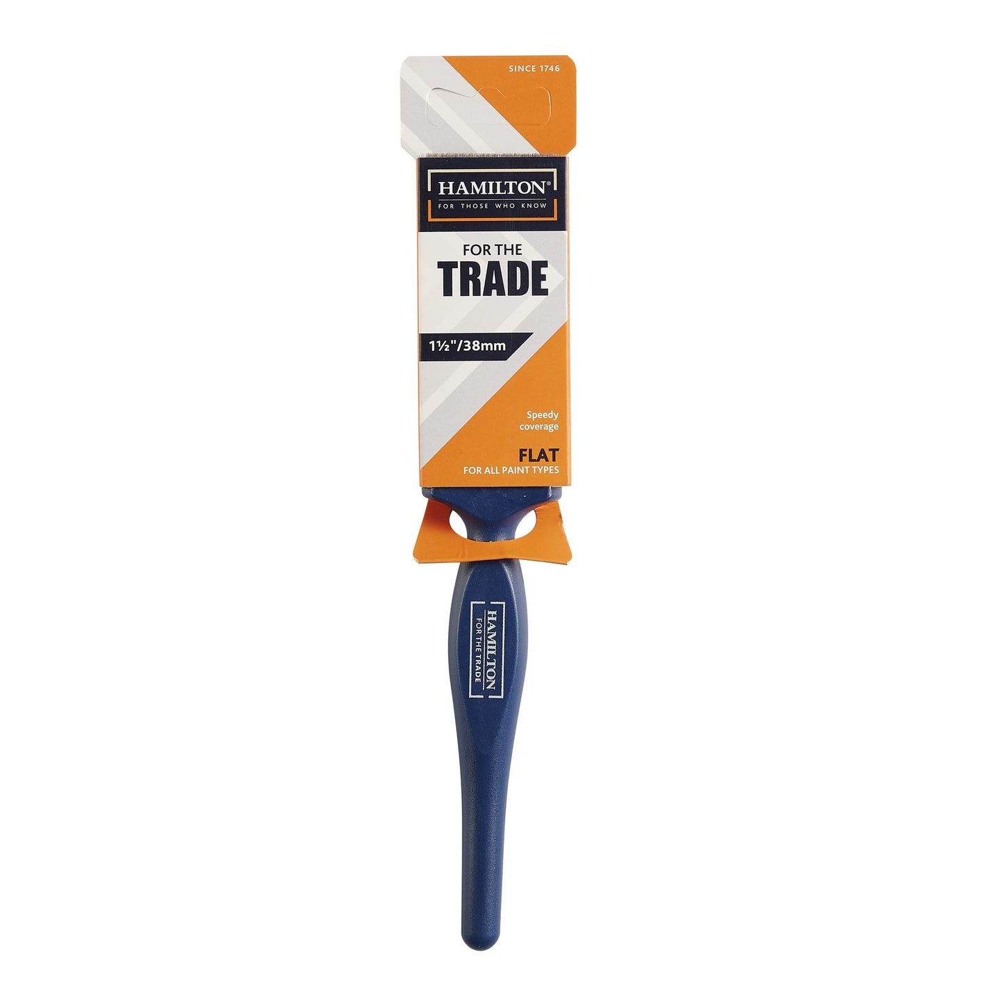 For The Trade 1.5in Plastic Handle Flat Paint Brush with Synthetic Blend Bristles for Decorating and Painting