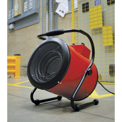 Sealey EH3001 Industrial Fan Heater with 2 Heat Settings 3kW/230V | 10,000Btu/hr, 1500/3000W, 230V - 16A, Thermostat, Tip-Over Switch