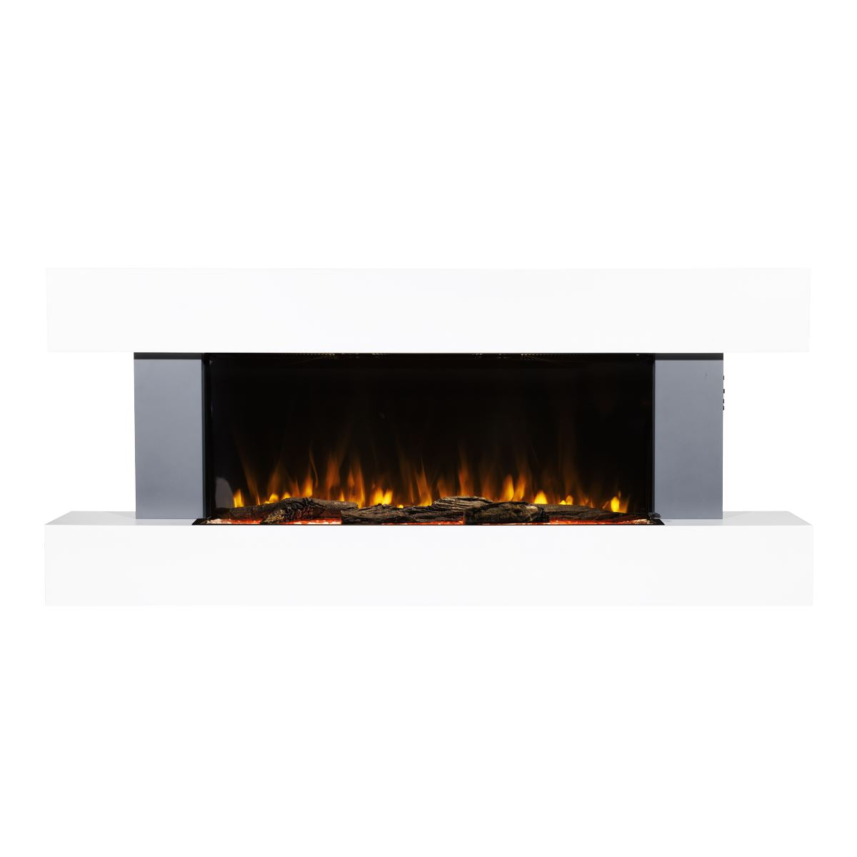 Baridi DH112 Wall Mounting Electric Fireplace with LED Flame Effect 52" - Grey | 230V~50Hz, Timer, Remote Control | Create a relaxing and cozy space