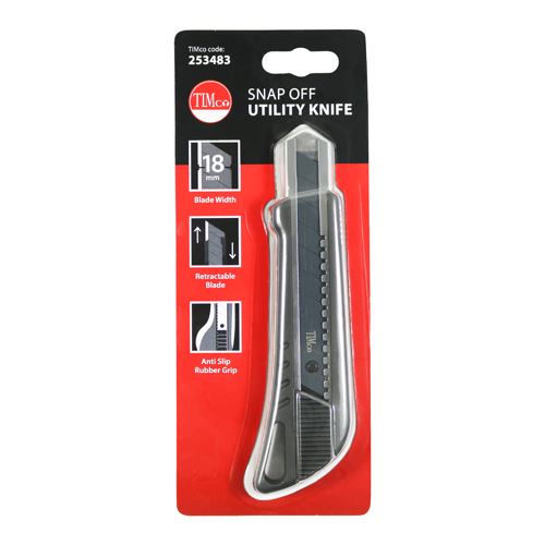 TIMCO Snap Off Utility Knife 100 x 18 x 0.6 Pack 1