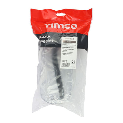 TIMCO Standard Safety Goggles One Size Clear Pack 1