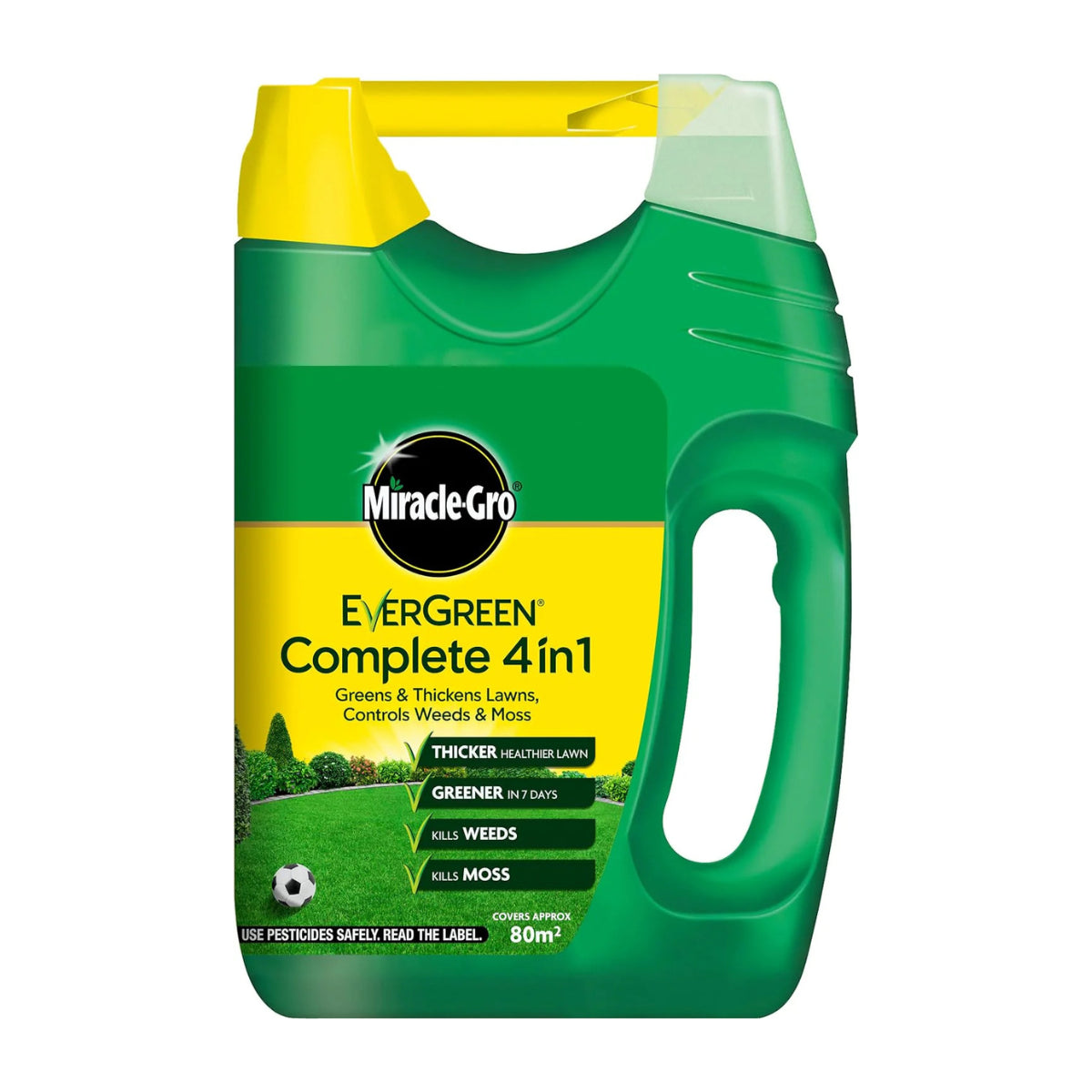 Miracle-Gro 121187 80 m2 EverGreen Complete 4-in-1 Spreader, Lawn Food, Weed & Moss Control