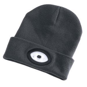 Draper BEANIE WITH TORCH - GREY 99522 99522 Beanie Hat with Rechargeable Torch, One Size, 1W, 100 Lumens
