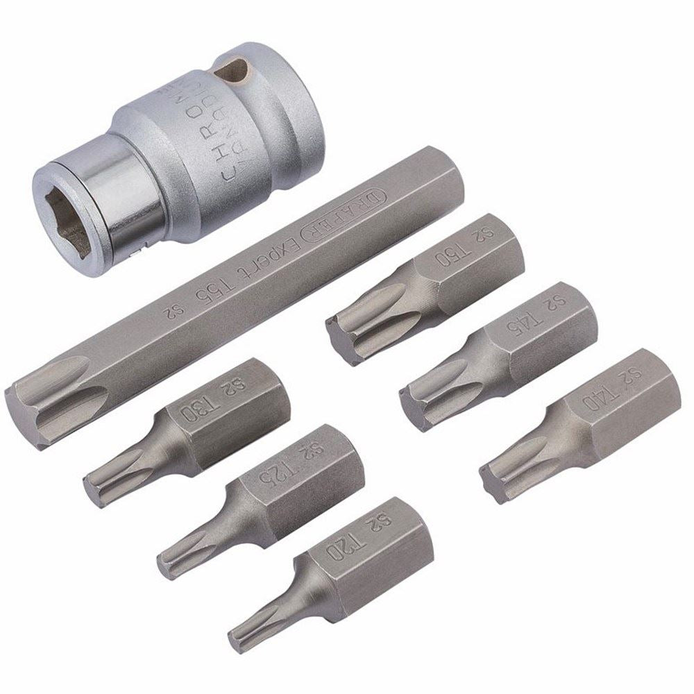 Draper TX-STAR BIT&HOLDER SET 1/28PC 83562 1/2" Sq. Dr. Draper TX-STARÂ® Bit Set (8 Piece)