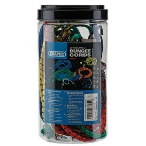 Draper 20PC ASSORTED BUNGEES 63574 63574 Assorted Bungee Cords (Pack of 20)