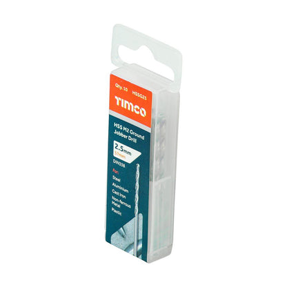 TIMCO HSS-G Jobber Drill Bit M2 2.5mm Pack 10