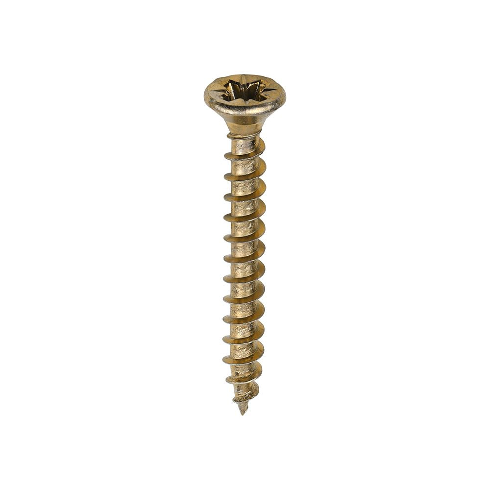 TIMCO Solo Woodscrew PZ2 CSK ZYP 3.5 x 30 Gold Pack 200