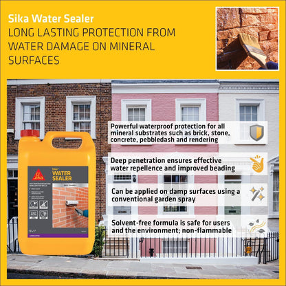 Sika 402 WaterSeal Masonry Water Repellent Sealer 5L Brick Stone Render