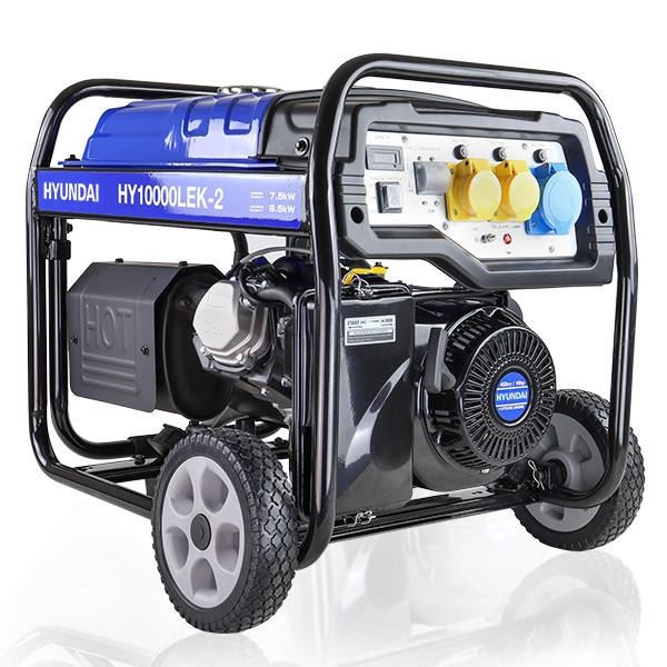 Hyundai HY10000LEK-2 Petrol Generator 8kW 10kVA Recoil Electric Start Portable Site Power Backup Power Portable Backup Site Power