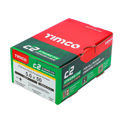 TIMCO C2 Strong-Fix PZ2 CSK ZYP 5.0 x 50 Gold Pack 200