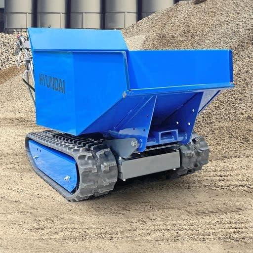 Hyundai 196cc Petrol 500kg Payload Tracked Mini Dumper/Power Barrow/Transporter, 3 Forward And One Reverse Gear, Hydraulic Tipping Mechanism, 3 Year Warranty