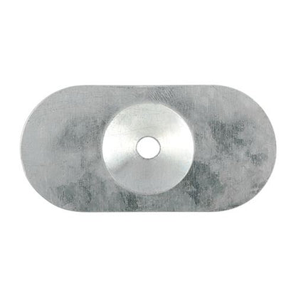 TIMCO Metal Oval Stress Plate Zinc 82 x 40 Silver Pack 50