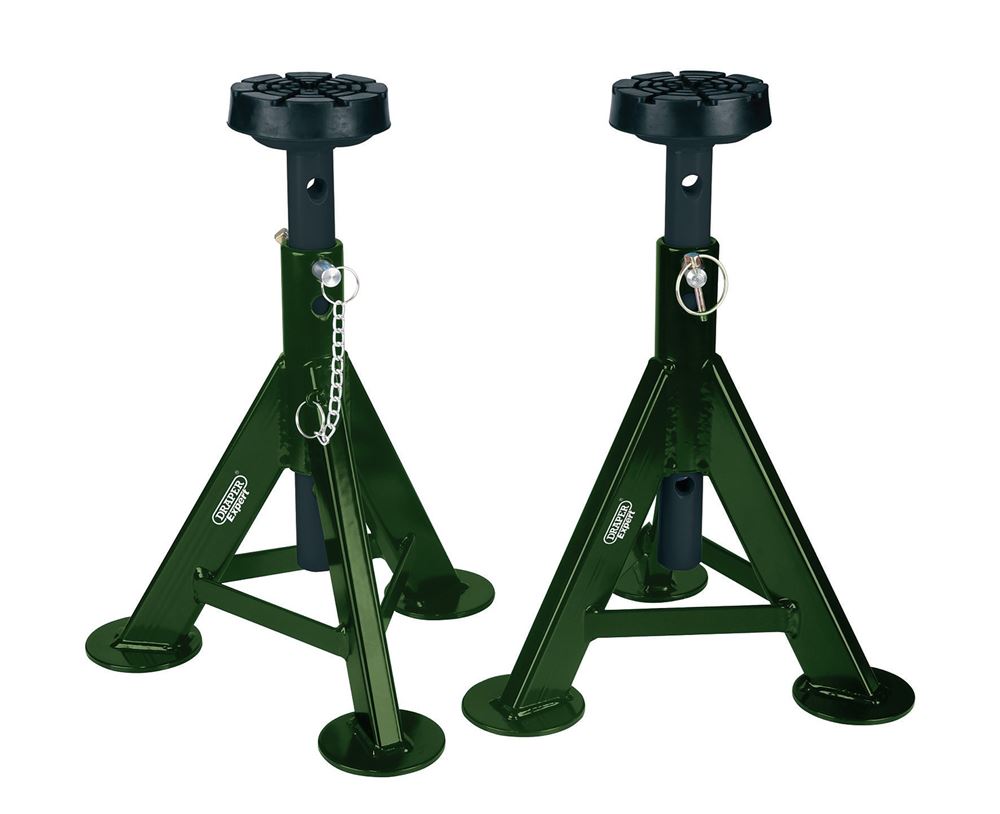 Draper 3 TONNE AXLE STANDS - GREEN 04339 Axle Stands, 3 Tonne